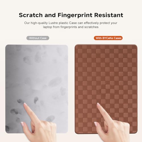 Checkered Print for MacBook Pro 13 inch Case M2 2026-2016 A2338 M1 A2251 A2289 A2159 A1989 A1708 A1706,Checkered Textured Cream Leather Hard Shell Case & Keyboard Cover,Checkerboard Brown - color: Checkerboard Brown, size: 2016-2026 Macbook Pro 13 inch M1