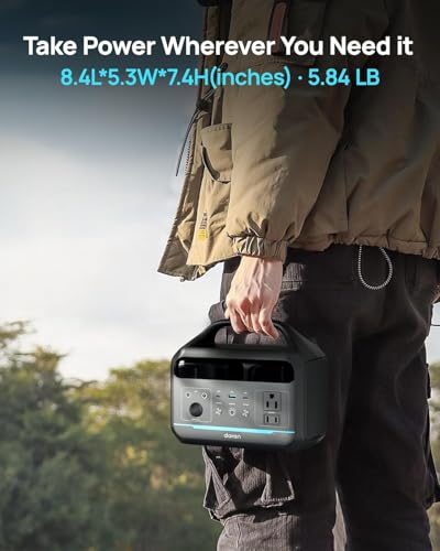 DARAN Portable Power Station 300W, 192Wh LiFePO4 Battery, Solar Generator with 110V AC Outlet & 8 Ports,Battery Backup for Camping, RV, Home Emergency Backup