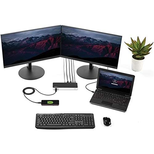 StarTech USB-C Dual 1080p HDMI or DVI Dock, 60W PD, GbE, Thunderbolt 3 | Laptop docking station, charging, plug-and-play, HP, Lenovo, Dell and Surface, dual HDMI/DVI, 3.5mm headset, 1m cable