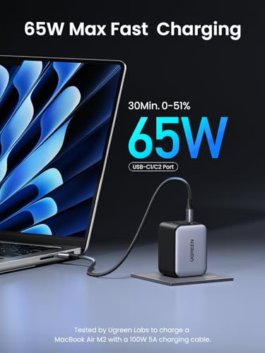 UGREEN Nexode X 65W GaN USB C Wall Charger, 3-Port PPS Ultra Compact Foldable Fast Charger for MacBook Pro/Air, iPhone 17/16/15 Series, Galaxy S25/S24, Pixel 10/9, iPad Pro, Steam Deck