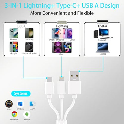 iPhone SD Card Reader, 5 in 1 SD/MS/TF/CF/XD Card Reader with Lightning+USB A+USB C, Memory Stick Pro Card Reader, Support OTG, Fast Data Transfer, Digital Camera Adapter for i-Phone/Android/PC - color: Slivery