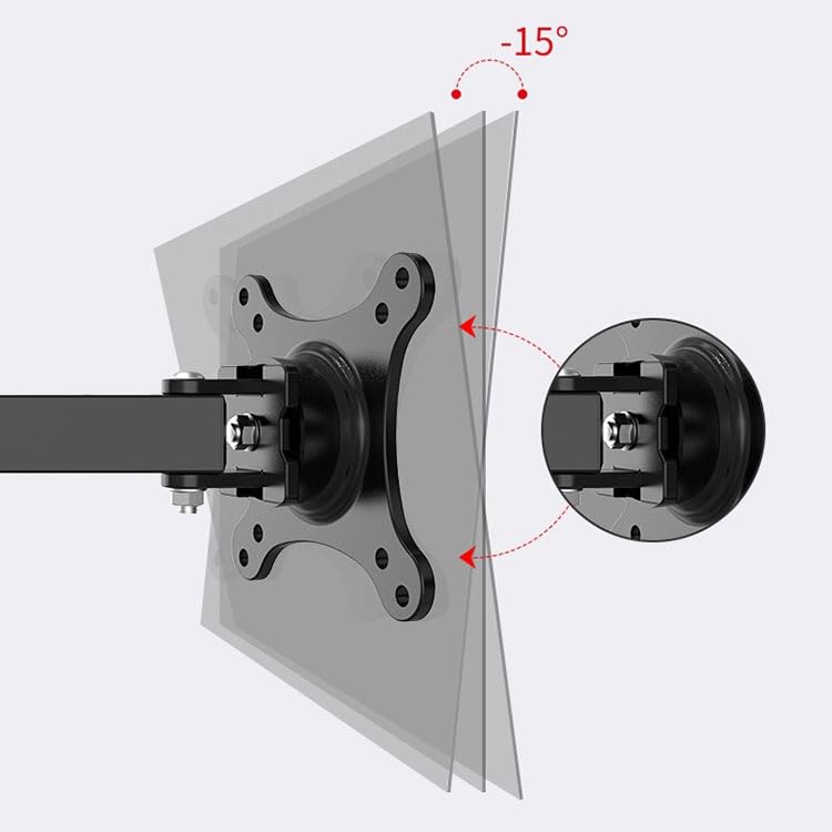 Monitor Stand Single Monitor Wall Mount for Most 10-27" Monitors Within 33.0 lbs, Full Motion Adjustable Wall Mount Articulating Arms Swivel Tilt Extension Rotation Monitor Stand Desk arm