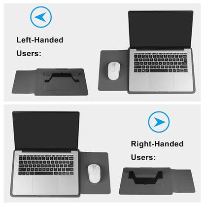 HoYiXi 13.3'' /13.6'' Laptop Sleeve Case PU Leather with Stand Compatible with MacBook Pro 14/MacBook Air 13(M1 M2)/ASUS Vivobook 14/Dell XPS 13/ASUS Matebook,13-14'' Laptop Bag,Gray - color: Gray, size: 13.3'' / 13-14 Inch Laptop
