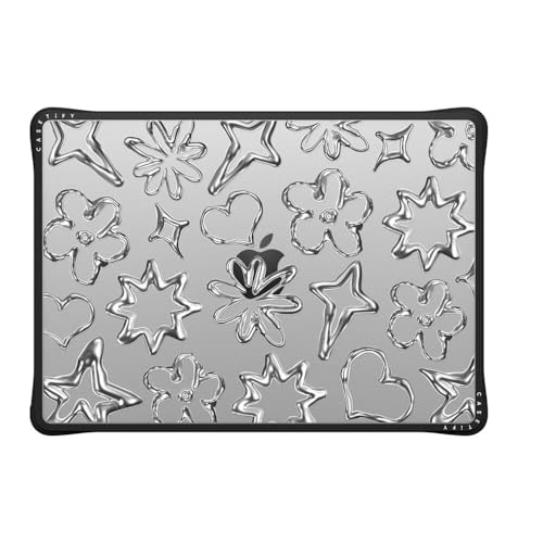 CASETiFY Impact MacBook Pro 14" (M1-M5) Case [Cushioned Impact Corners/Scratch-Resistant/Anti-Slip Grip] - Chrome Doodles - Clear Black - color: Chrome Doodles, size: MacBook Pro 14