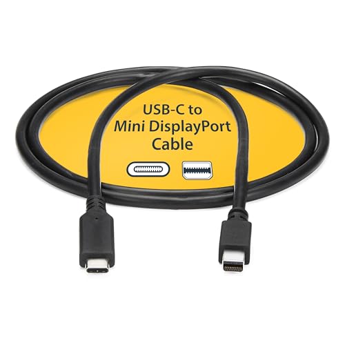 StarTech.com 1m / 3.3ft USB-C to Mini DisplayPort Cable - 4K 60Hz - Black - USB 3.1 Type C to mDP Adapter (CDP2MDPMM1MB) - size: 3 ft (1 m)