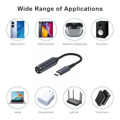 4.5mm Laptop Charging Adapter Female DC 4.5 x 3.0mm to Male Type C for HP 65W USB-C Laptop Charger