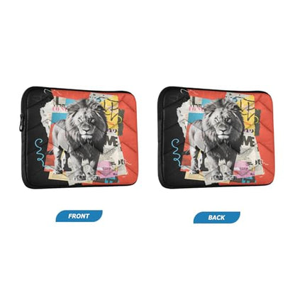 Lion Red Black Padded Laptop Sleeve Case 13 Inch Soft Quilted Laptop Bag Waterproof Computer Sleeves - color: lion red black, size: Medium