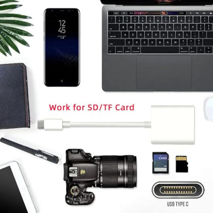 chenyang 2 in 1 USB C to TF Micro SD SDXC SDHC Card Reader Adapter 480Mbps Compatible with Laptop Tablet Phone - style: SD Card 2 IN 1