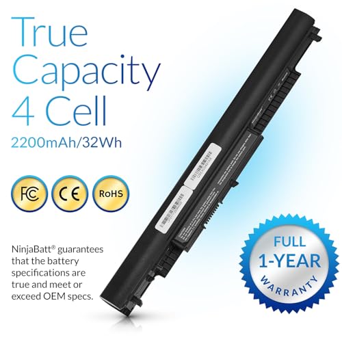 NinjaBatt 807956-001 HP Battery for HS04 HS03 807957-001 807611-421 HSTNN-LB6U Notebook 15-AY039WM TPN-I119 G4/G5 240 245 246 250 256 - High Performance - size: HP HS04 HS03