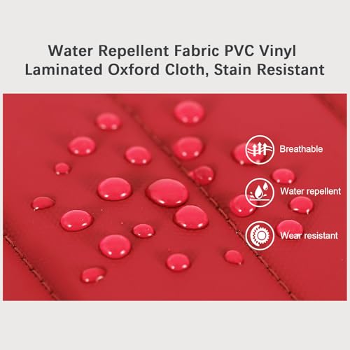 Vomgomfom 86L Collapsible Wheeled Duffle Bag Waterproof, Red | Detachable Backpack Straps, Padded Laptop Sleeve, Quilted Reinforced Base, U-Shape Mesh Pocket, Shoe Compartment - color: Red