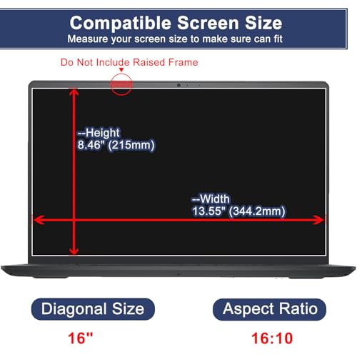 Tempered Glass Screen Protector for Lenovo ideapad 5/5i Pro 16 & Slim 3/5/7 16 & Flex 5 16, Yoga 7i 2-in-1 16, & Gaming 16, Lenovo Thinkpad T16/P16/Z16, & Legion 16, 9H, 16 inch Anti Fingerprint - color: 16 inch