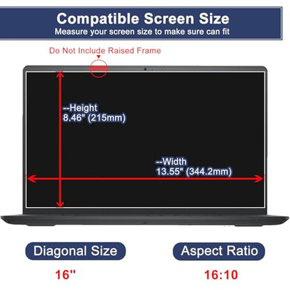 Tempered Glass Screen Protector for Lenovo ideapad 5/5i Pro 16 & Slim 3/5/7 16 & Flex 5 16, Yoga 7i 2-in-1 16, & Gaming 16, Lenovo Thinkpad T16/P16/Z16, & Legion 16, 9H, 16 inch Anti Fingerprint - color: 16 inch