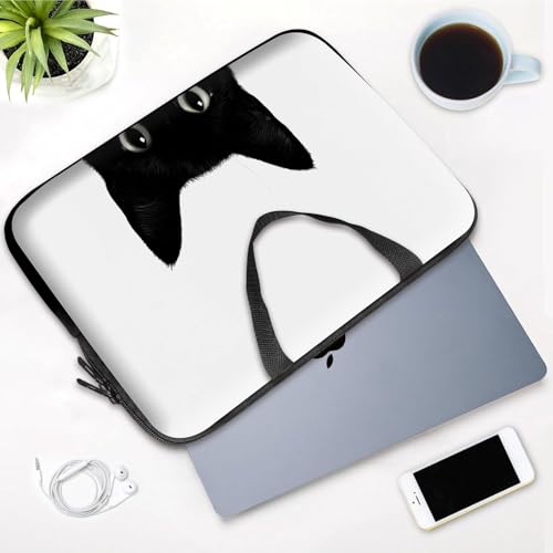 14 15 15.4 15.6 inch Laptop Handle Bag Computer Bag, Pouch Holder Notebook Sleeve Cover Soft Case Compatible for Dell,Lenovo,Toshiba HP, Asus Notebook-Cute Black Cat - color: Cute Black Cat