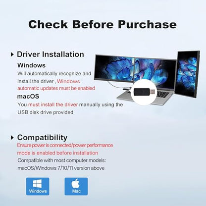 DEPGI 14" Laptop Screen Extender Built-in Cooler, 1200P FHD One Cable Connect Portable Triple Monitor, Dual Screen Monitor Fits 13"-17.3" Laptop with Stand for MacOS/Windows - style: Built-in fan