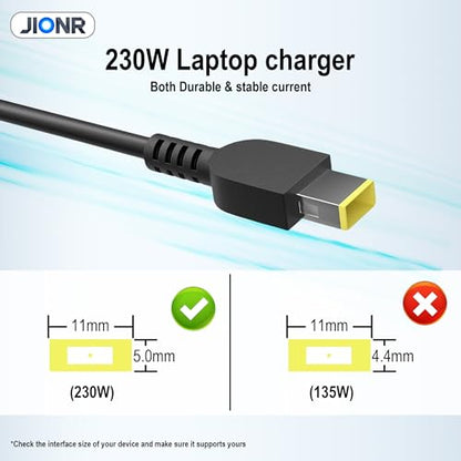 230W 20V Laptop Charger Compatible with Lenovo Legion Gaming Laptops | Legion 5 7 Y740 Y7000P Legion 5i Gen9 ThinkBook 16p Gen4 ThinkPad P16 P73 P/N: ADL230NLC3A ADL230SCC3A ADL230NDC3A SA10R16890 - color: Black