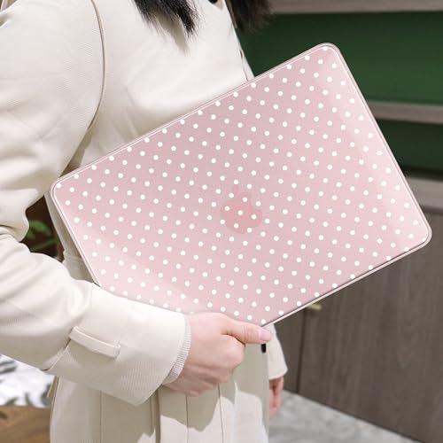 MEEgoodo Printed Case for New MacBook Neo 13 inch 2026 Release(Fit Model A3404), Laptop Hard Shell Cases with Keyboard Skin & Screen Protector & Webcam Covers, Blush & White Polka Dots - color: Blush & White Polka Dots