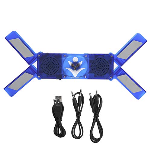 DR - 2009 Laptop Cooling Pad, Foldable USB Notebook Cooler with Dual LED Fans & Stereo Speakers, Portable Laptop Cooling Fan for Gaming, Work, and Streaming