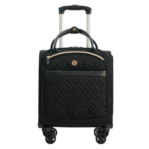 VERAGE 18x14x8in Spinner Underseat Carry On Luggage Airplane Personal Item Bag, USB A&C Charging Port, Padded Laptop Pocket & Wet/Dry Compartments for Women Business Travel & Short Trips,Classic Black - color: Classic Black, size: Women's Underseat