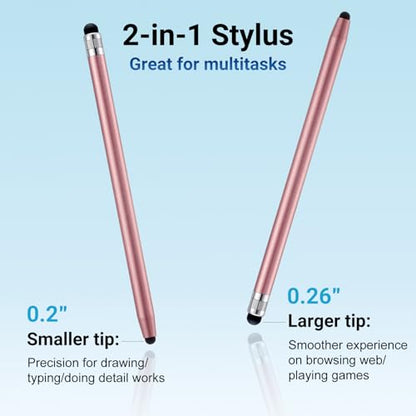 12Pcs Rose Stylus Pen for Touchscreen, 2-in-1 Stylus Pen for iPad | High Precision & Sensitivity, Aluminum Body, Suitable for iPad iPhone Android Smartphone Tablet Switch and All Touch Screens - color: 12 Rose Gold