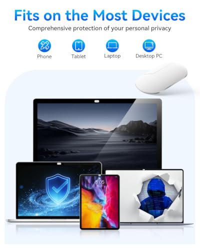 imluckies Rotating Webcam Cover [2-Pack], 0.02 Inch Ultra-Thin Metal Privacy Cover for Laptop, MacBook, iMac, PC, iPad & iPhone, White