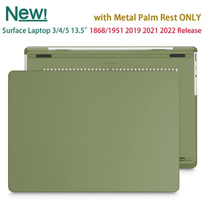 Case for Surface Laptop 5/4/3 13.5", Dark Olive Green | Hard Shell Case with Keyboard Cover & Screen Protector. Fits Surface Laptop 5/4/3 13.5" Metal Palm Rest Models 1951/1868. - color: Dark Olive Green