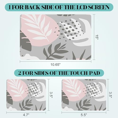 Laptop Skin Sticker Decal, 12" 13" 13.3" 14" 15" 15.4" 15.6 inch Personalized Universal Vinyl Notebook Skin Sticker Cover Art Protector Decal with Free 2 Wrist Pads, Tropical Leaves - color: Tropical Leaves