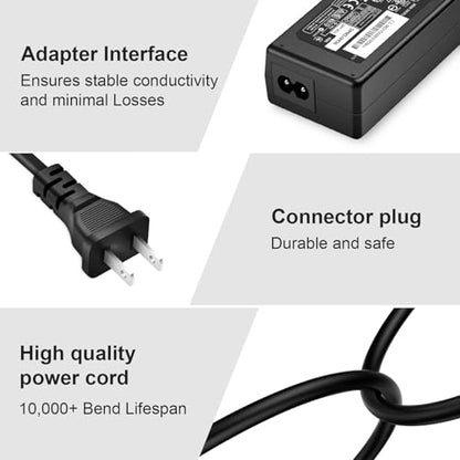 Replacment for LG Monitor Power Cord - DC 19V Power Supply for LG Electronics 27" 24" 23" 22" 20" 19" LCD LED HD TV Monitor Widescreen Power Adapter Cord(6.5 * 4.4mm)