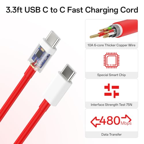 150W 100W 80W Super Fast Wall Charger Block Compatible for Oneplus | for One Plus 15 15R 13 12 13R 12R 11 10T 10R Nord CE4 3 4 Pad Open,65W PD PPS for MacBook Laptop,3.3ft USB C to C Cable