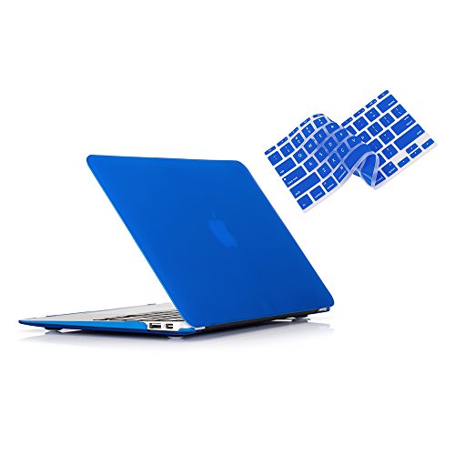 RUBAN Case Compatible with MacBook Air 13 Inch (Models: A1369 & A1466, Older Version 2010-2017 Release), Slim Snap On Hard Shell Protective Cover and Keyboard Cover, Navy Blue - color: Navy Blue