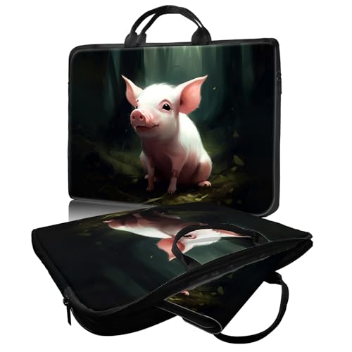 Laptop Bag,14 15 15.6 inch Laptop Case Sleeve,Computer Sleeve with Handle for Women Men,Carrying Case for MacBook,Dell,Lenovo,Notebook Computer,Cute Pig - color: Cute Pig