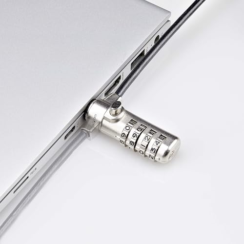 StarTech Slim Lock, 5ft (1.5m) Combination Locking Cable, TAA | K-Slot Compatible, Desk Anti-Theft Security For Laptop/Notebook, SSTDC4D-LAPTOP-LOCK - size: Nano, style: Unique Keyed