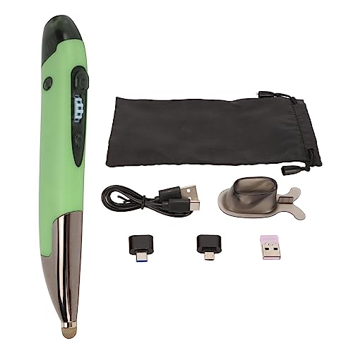 Yinhing Pen Rechargeable Portable Optical Mode for PC Laptop Luminous Silent Handheld Small Design (Green) - color: Green