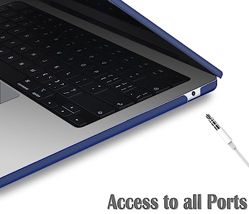 UESWILL Case for MacBook Air (15 inch, M2 M3 M4 M5, 2023 2024 2025 2026) Model A3448 A3241 A3114 A2941, Matte Hard Shell Cover + Microfiber Cloth, Navy Blue - color: Navy Blue, size: MacBook Air 15" (M2 M3 M4 M5)