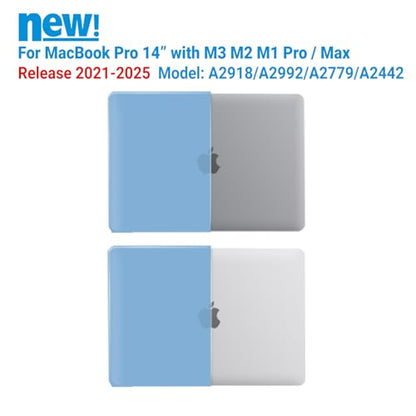 IBENZER Compatible with MacBook Pro 14 Inch Case 2026 2025 2024 2023 2022 M5 M4 M3 M2 M1 A3434 A3112 A3185 A3401 A2918 A2992 A2779 A2442 Mac Pro/Max,HardShellCase&KeyboardCover,AiryBlue,T14ARBL+1 - color: Airy Blue, size: For Macbook Pro 14" with Touch ID