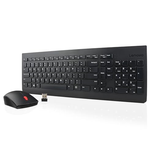 Lenovo 510 Wireless Keyboard & Mouse Combo, 2.4 GHz Nano USB Receiver, Full Size, Island Key Design, Left or Right Hand, 1200 DPI Optical Mouse, GX30N81775, Black - color: Black