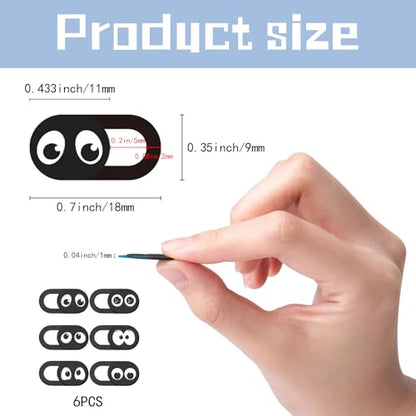 6Pcs Ultra Thin Webcam Cover Slide Webcam Camera Covers Eye Pattern Webcam Slide Blocker Phone Privacy Security Protector for Mini PC Smartphone Computers Laptop Desktop Tablet Pad Surface - color: Eye