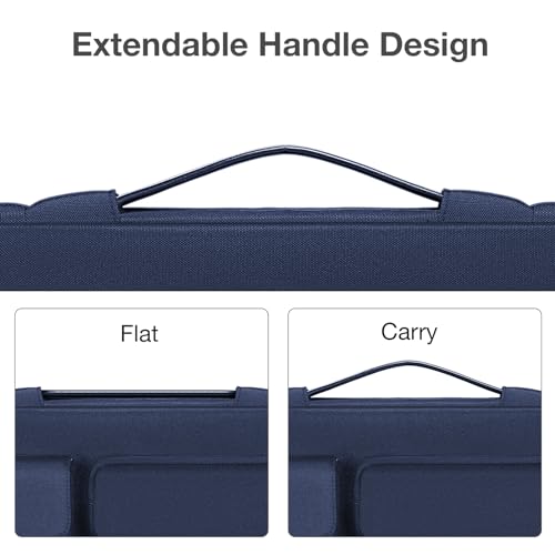 MOSISO 360 Protective Laptop Case 16 inch,15-15.6 inch Laptop Sleeve Compatible with MacBook Pro 16 M5 M4 M3 M2 M1,HP Acer Dell Lenovo ASUS,Side Open Bag with 2 Raised&1 Flapover Pockets, Navy Blue - color: Navy Blue, size: 16 inch