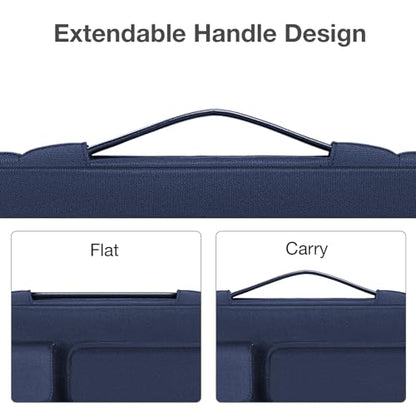 MOSISO 360 Protective Laptop Case 14 inch, Laptop Sleeve Compatible with HP Lenovo Dell ASUS Acer, HP Stream,Dell Latitude, Lenovo IdeaPad, Side Open Bag with 2 Raised&1 Flapover Pockets, Navy Blue - color: Navy Blue, size: 14 inch