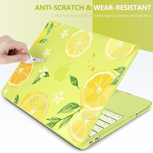 Batianda Case for MacBook Neo 13 Inch 2026 Model A3404, Lemon Zest | 4-in-1 Laptop Accessories Bundle with Lemon Fruit Art, Ultra Slim Hard Shell for Students, Girls and Fresh Summer Style - color: Lemon Zest