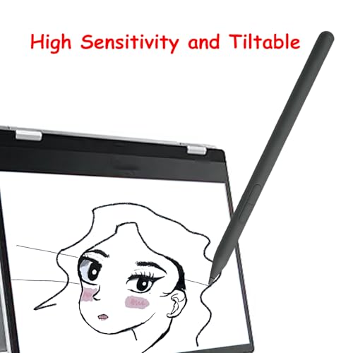 Stylus Pen for Lenovo Yoga WE05, US501, US502 (4X81Q95846), Compatible with Lenovo Touchscreen Laptop, 300/500 Series, Chromebook Duet 3/5, ThinkPad P/X1, IdeaPad Flex(Black) - color: Black