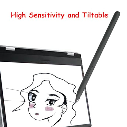 Stylus Pen for Lenovo Yoga WE05, US501, US502 (4X81Q95846), Compatible with Lenovo Touchscreen Laptop, 300/500 Series, Chromebook Duet 3/5, ThinkPad P/X1, IdeaPad Flex(Black) - color: Black