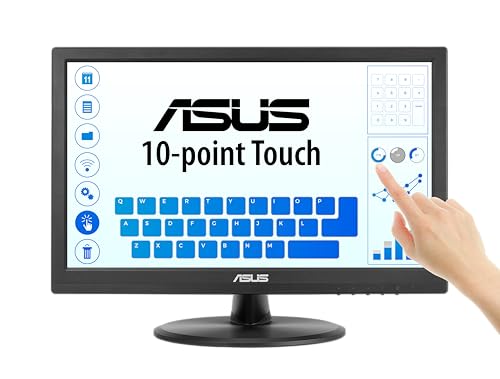 ASUS 15.6” 1080P Touch Monitor (VT169HE) - Full HD, 10-Point Touchscreen, IPS, Wide Viewing Angle, Frameless, Eye Care, Flicker Free, Low Blue Light, HDMI, Windows 11 Compliance, VESA Mountable - style: 16" IPS Touch