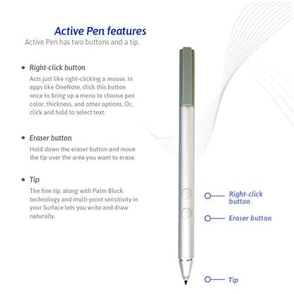 Active Stylus Pen 1MR94AA for HP Envy x360/Pavilion x360/Spectre x360 - Pressure Sensitive, Windows Ink, Palm Rejection, Digital Pen with Battery 905512-001 - color: Silver, style: 905512-001