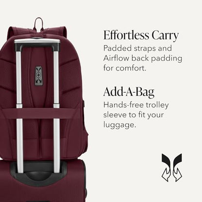 SWISSGEAR 1900 ScanSmart Laptop Backpack, Fits Most 17-Inch Laptops, TSA-Friendly Lay-Flat Design, RFID Protection, and Tablet Pocket, Black, 31L, 18.5-Inch - color: Merlot