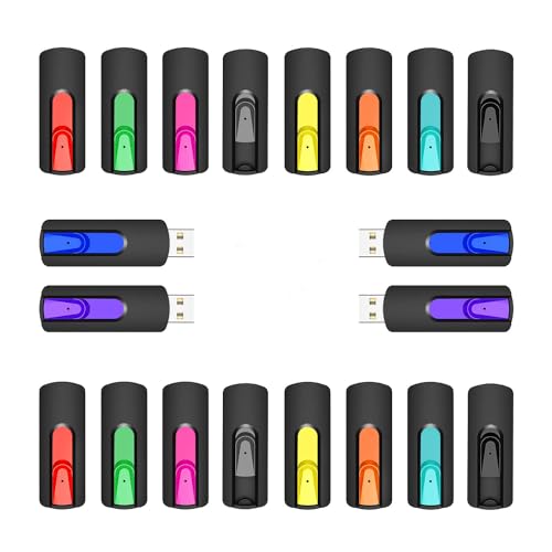 RAOYI 20Pcs 4GB USB Flash Drives Slide Retractable Memory Stick Bulk USB 2.0 Thumb Drive Jump Drive Zip Drive USB Sticks Data Storage Backup for PC Mac (4G, 10 Mixed Color) - color: 10 Mixed Color 20 Pack, size: 4GB-2.0