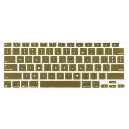 Batianda Ultra Thin Silicone Keyboard Cover for New MacBook Air 13 Inch 2020 2021 M1 Chip Model A2337 (with Touch ID & Retina Display) Waterproof and Dustproof Durable Laptop Protector, Army Green - color: Army Green