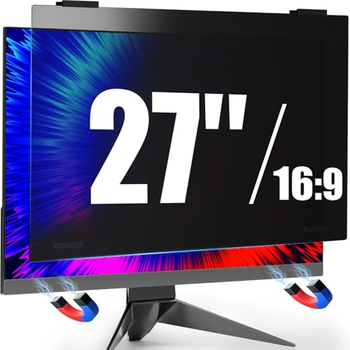 27 Inch Monitor Privacy Screen Hanging for Computer 16:9 Aspect Ratio, Magnetic Anti Glare Blue Light Private Protector Eye Care,Removable Anti Spy Filter Shield for Digital Workplaces - size: 27'' Privacy Filter 16:9
