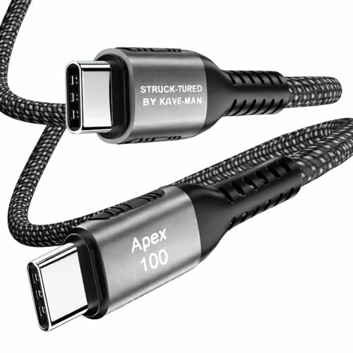 USB C to USB C Cable, 100W USB C to USB C Fast Charging Cable | PD 3.0 C to C Charger Cord with E-Marker Chip | Durable Nylon Braided 6 ft | Kave-Series Apex 100