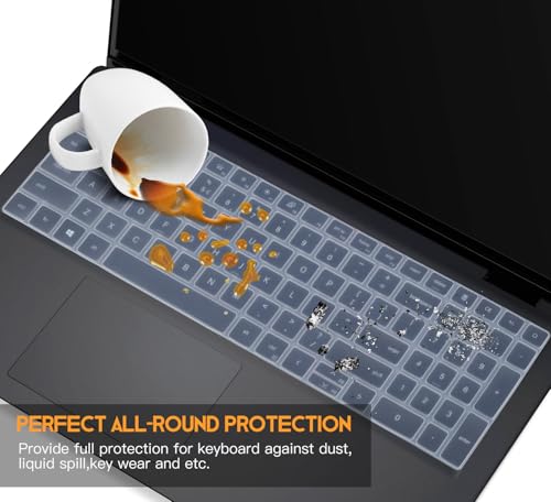 Keyboard Cover for 2026 2025 Dell 15 Laptop DC15250 DC15255 15.6", Inspiron 15 3510 3520 3511 3515 3525 3530 3535 5510 5515 5518 15.6 / Inspiron 16 5640 5645 Skin -Clear - color: Clear