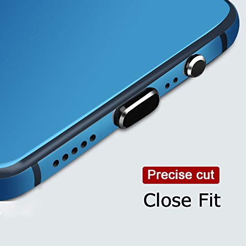 USB C Port Cover Plugs Metal Anti Dust Cap Protectors 2 PCS Compatible with Samsung Galaxy S24/S23/S22/S21 MacBook Pro Air (Black) - color: Black